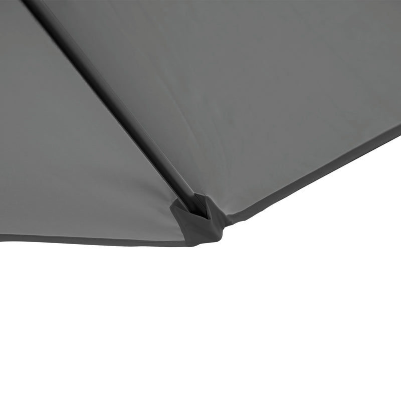 Patio Umbrellas, 8.5ft Offset Cantilever Patio Umbrella Roma Parasol with 360° Rotation - Dark Grey - Seasonal Overstock