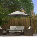 Patio Umbrellas, 8.5ft Offset Cantilever Patio Umbrella Roma Parasol with 360° Rotation - Light Grey - Seasonal Overstock