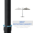 Patio Umbrellas, 8.5ft Offset Cantilever Patio Umbrella Roma Parasol with 360° Rotation - Light Grey - Seasonal Overstock