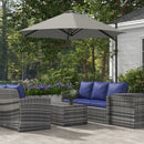 Patio Umbrellas, 8.5ft Offset Cantilever Patio Umbrella Roma Parasol with 360° Rotation - Light Grey - Seasonal Overstock