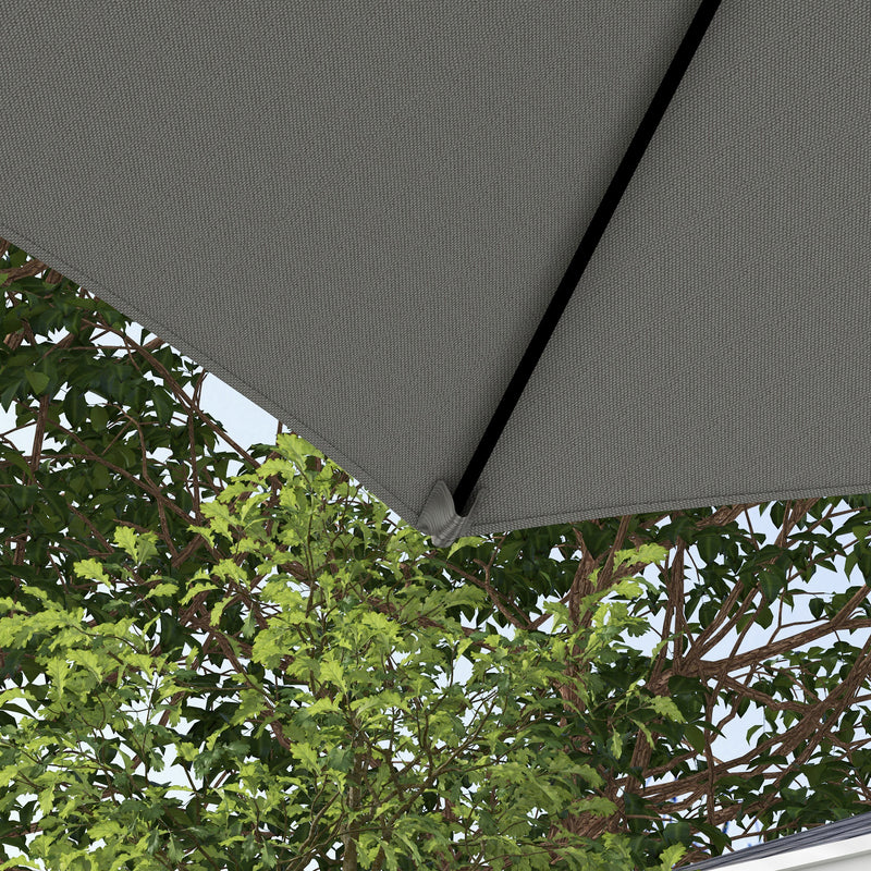 Patio Umbrellas, 8.5ft Offset Cantilever Patio Umbrella Roma Parasol with 360° Rotation - Light Grey - Seasonal Overstock