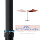 Patio Umbrellas, 8.5ft Offset Cantilever Patio Umbrella Roma Parasol with 360° Rotation - Red - Seasonal Overstock