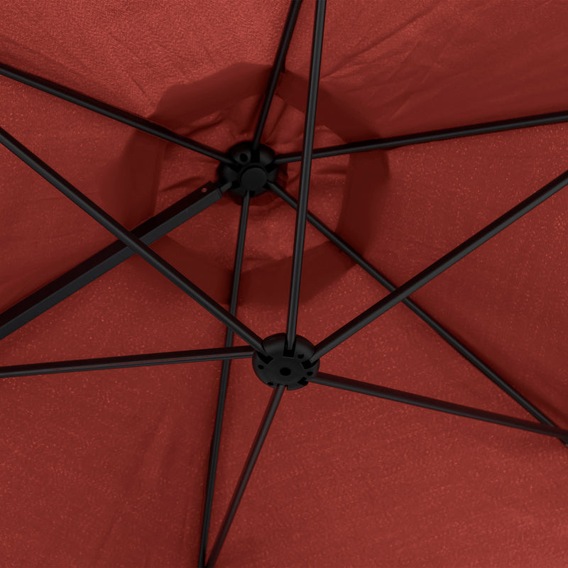 Patio Umbrellas, 8.5ft Offset Cantilever Patio Umbrella Roma Parasol with 360° Rotation - Red - Seasonal Overstock