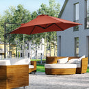 Patio Umbrellas, 8.5ft Offset Cantilever Patio Umbrella Roma Parasol with 360° Rotation - Red - Seasonal Overstock
