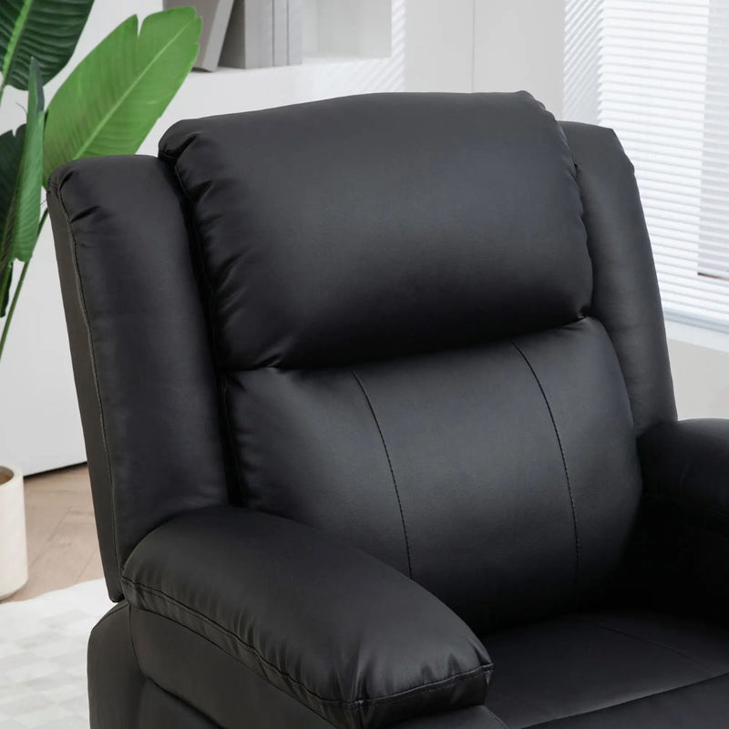 Luxharbor Lane Powered Lift Assist Recliner Chair with Remote Control - Black Faux Leather