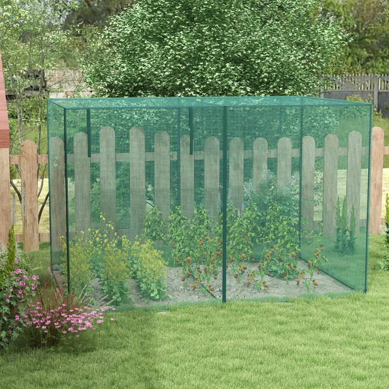 10' x 6.5' x 6.5' Large Mesh Garden Protection Cover with Zipper Doors - Green