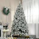 Christmas Trees, 7.5ft Artificial Flocked Pine Christmas Tree with Steel Base and 1300 Branches - Seasonal Overstock