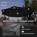 Patio Umbrellas, 8.8ft Cantilever Patio Umbrella with Solar LED Lights - Grey - Seasonal Overstock