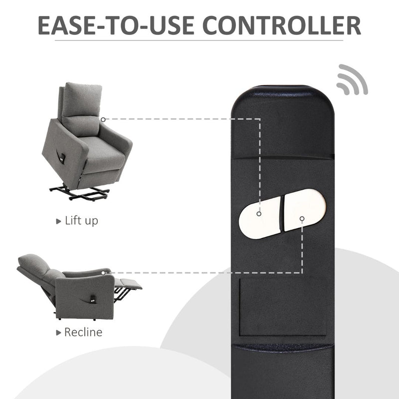 Fynn Grey Electric Powered Lift Assist Recliner Sleeper Chair