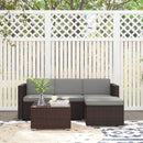 Patio Furniture, Sola Vina 3pc Outdoor Patio Sofa and Ottoman Set with Table - Grey - Seasonal Overstock
