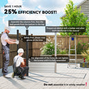 8' x 4' Galvanized Steel Garden Shed with Double Doors - Teak Brown