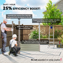8' x 4' Galvanized Steel Garden Shed with Double Doors - Light Grey