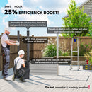 8' x 4' Galvanized Steel Garden Shed with Double Doors - Grey