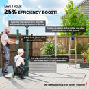 8' x 4' Galvanized Steel Garden Shed with Double Doors - Green