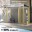8' x 4' Galvanized Steel Garden Shed with Double Doors - Silver Grey