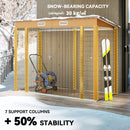 8' x 4' Galvanized Steel Garden Shed with Double Doors - Yellow Brown