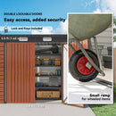 8' x 4' Galvanized Steel Garden Shed with Double Doors - Teak Brown