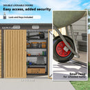 8' x 4' Galvanized Steel Garden Shed with Double Doors - Oak Brown