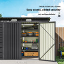 8' x 4' Galvanized Steel Garden Shed with Double Doors - Grey