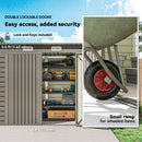8' x 4' Galvanized Steel Garden Shed with Double Doors - Light Grey