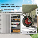 8' x 4' Galvanized Steel Garden Shed with Double Doors - Silver Grey