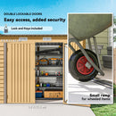 8' x 4' Galvanized Steel Garden Shed with Double Doors - Yellow Brown