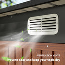 8' x 4' Galvanized Steel Garden Shed with Double Doors - Teak Brown