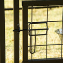 8' x 4' Steel Outdoor Dog Kennel with Rotating Food & Water Bowls, 6' Height & Green Canopy Cover