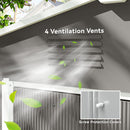 8' x 6' Outdoor Garden Storage Shed with Dual Sliding Doors - Light Grey