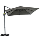 Patio Umbrellas, 8' x 8' Cantilever Square Umbrella with 360° Rotation, Tilt and Crank - Grey - Seasonal Overstock