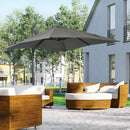 Patio Umbrellas, 8' x 8' Cantilever Square Umbrella with 360° Rotation, Tilt and Crank - Grey - Seasonal Overstock
