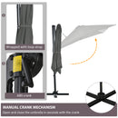 Patio Umbrellas, 8' x 8' Cantilever Square Umbrella with 360° Rotation, Tilt and Crank - Grey - Seasonal Overstock