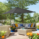 Patio Umbrellas, 8' x 8' Cantilever Square Umbrella with 360° Rotation, Tilt and Crank - Grey - Seasonal Overstock