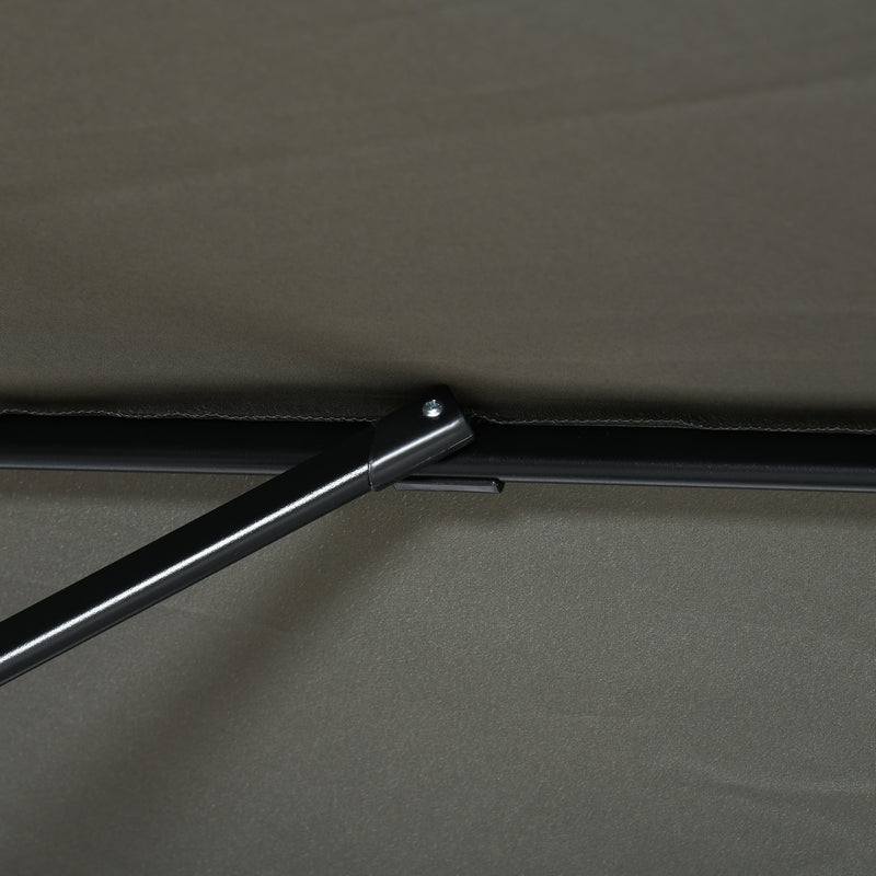 Patio Umbrellas, 8' x 8' Cantilever Square Umbrella with 360° Rotation, Tilt and Crank - Grey - Seasonal Overstock