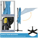 Patio Umbrellas, 8' x 8' Cantilever Square Umbrella with 360° Rotation, Tilt and Crank - Turquoise - Seasonal Overstock