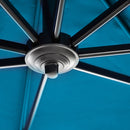 Patio Umbrellas, 8' x 8' Cantilever Square Umbrella with 360° Rotation, Tilt and Crank - Turquoise - Seasonal Overstock