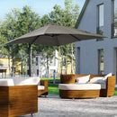 Patio Umbrellas, 8' x 8' Cantilever Square Umbrella with 360° Rotation, Tilt and Crank - Light Grey - Seasonal Overstock