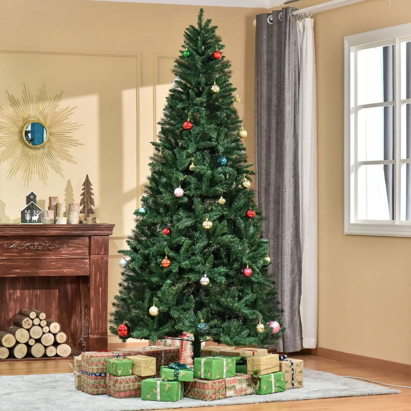 8ft Artificial Christmas Tree for Indoor Use with Foldable Base