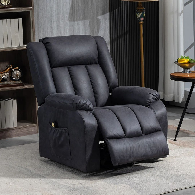 Anatole Electric Lift Assist Recliner Chair with Remote in Grey Microfibre