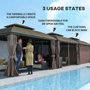 Gazebos, Umbra Valley 10' x 12' Hard Top Gazebo with Vented Steel Roof, Curtains and Mesh Sidewalls - Seasonal Overstock