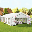 Canopy Tents, 20' x 40' Large White Canopy Tent with 12 Window Wall Panels, 2 Roll Up Door Panels - Seasonal Overstock