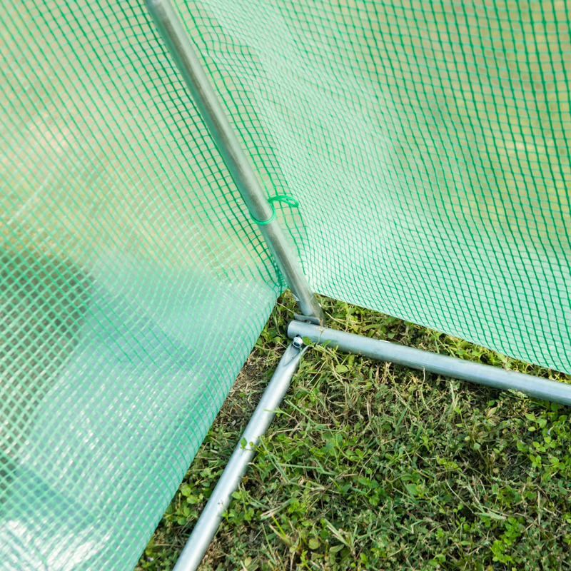 13' x 6.5' Walk-In Portable Plastic Cover Greenhouse with Peaked Steel Frame - Green