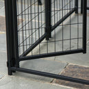 Dog Kennel, 8' x 4' Solid Steel Fence Outdoor Dog Kennel with 6' Height and Oxford Canopy Cover - Seasonal Overstock