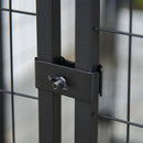 Dog Kennel, 8' x 4' Solid Steel Fence Outdoor Dog Kennel with 6' Height and Oxford Canopy Cover - Seasonal Overstock