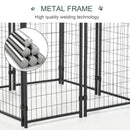 Dog Kennel, 8' x 4' Solid Steel Fence Outdoor Dog Kennel with 6' Height and Oxford Canopy Cover - Seasonal Overstock
