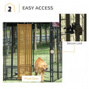 Dog Kennel, 8' x 4' Steel Outdoor Dog Kennel with Rotating Food & Water Bowls, 6' Height & Canopy Cover - Seasonal Overstock