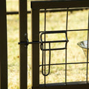 Dog Kennel, 8' x 4' Steel Outdoor Dog Kennel with Rotating Food & Water Bowls, 6' Height & Canopy Cover - Seasonal Overstock