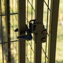 Dog Kennel, 8' x 4' Steel Outdoor Dog Kennel with Rotating Food & Water Bowls, 6' Height & Canopy Cover - Seasonal Overstock