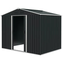 Storage Sheds, 8' x 6' Outdoor Garden Storage Shed with Dual Sliding Doors - Charcoal Grey - Seasonal Overstock