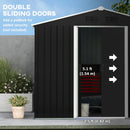 Storage Sheds, 8' x 6' Outdoor Garden Storage Shed with Dual Sliding Doors - Charcoal Grey - Seasonal Overstock